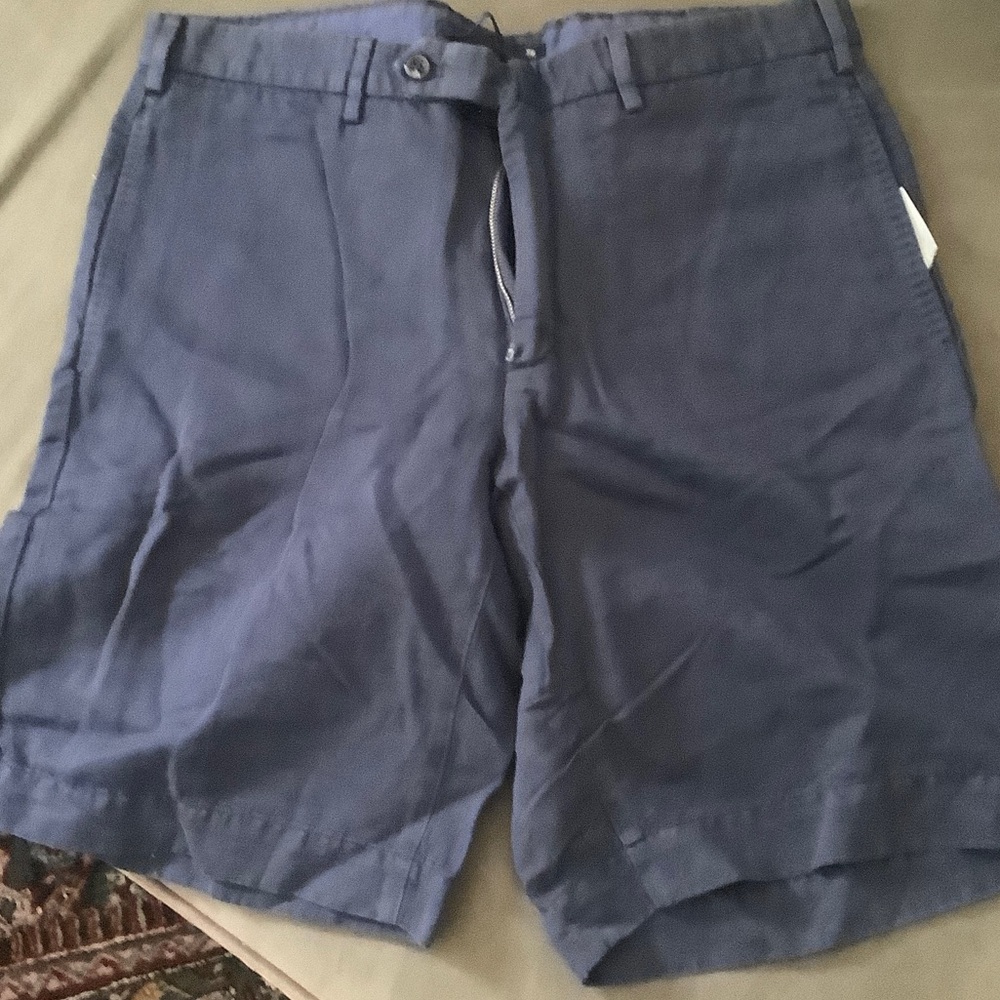 Incotex Navy Blue Chinolino Shorts. Sz 36